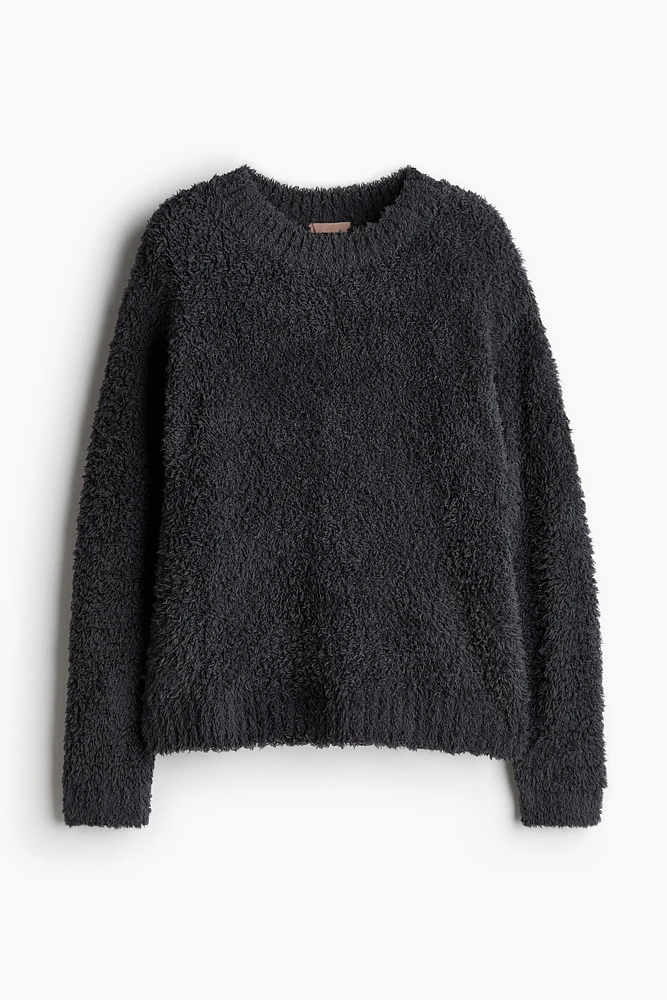 Fluffy-knit Loungewear Top