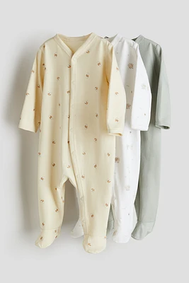 3-pack Pajama Jumpsuits with Covered Feet