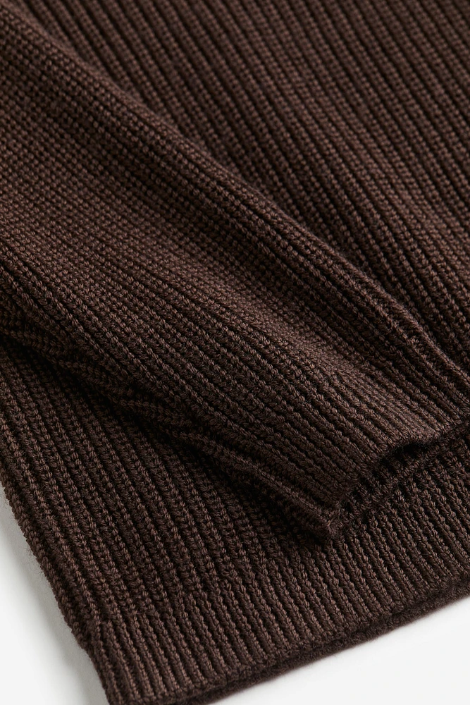 Merino Wool Rib-knit Sweater