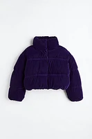 Oversized Velvet Puffer Jacket