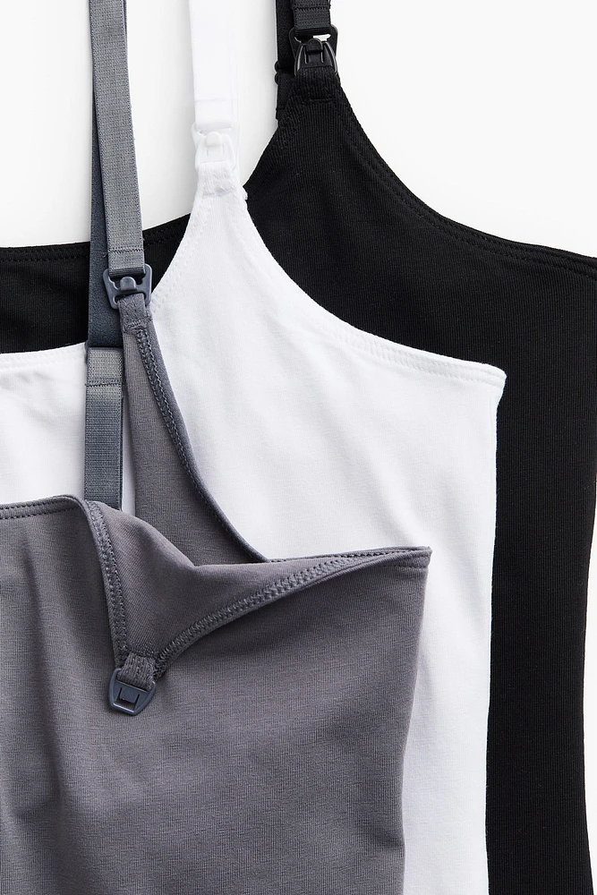 MAMA Lot de 3 hauts d'allaitement bretelles fines