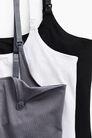MAMA Lot de 3 hauts d'allaitement bretelles fines