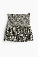 Smocked-waist Tiered Skirt