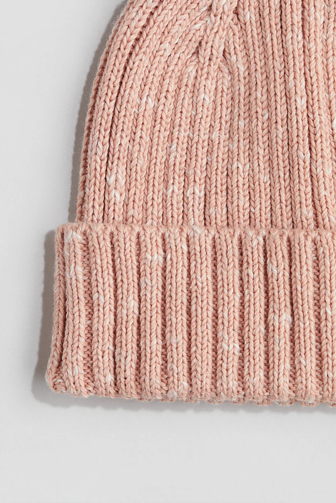 Rib-Knit Cotton Beanie