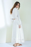 Cotton Skirt with Eyelet Embroidery
