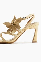 Appliquéd Heeled Sandals