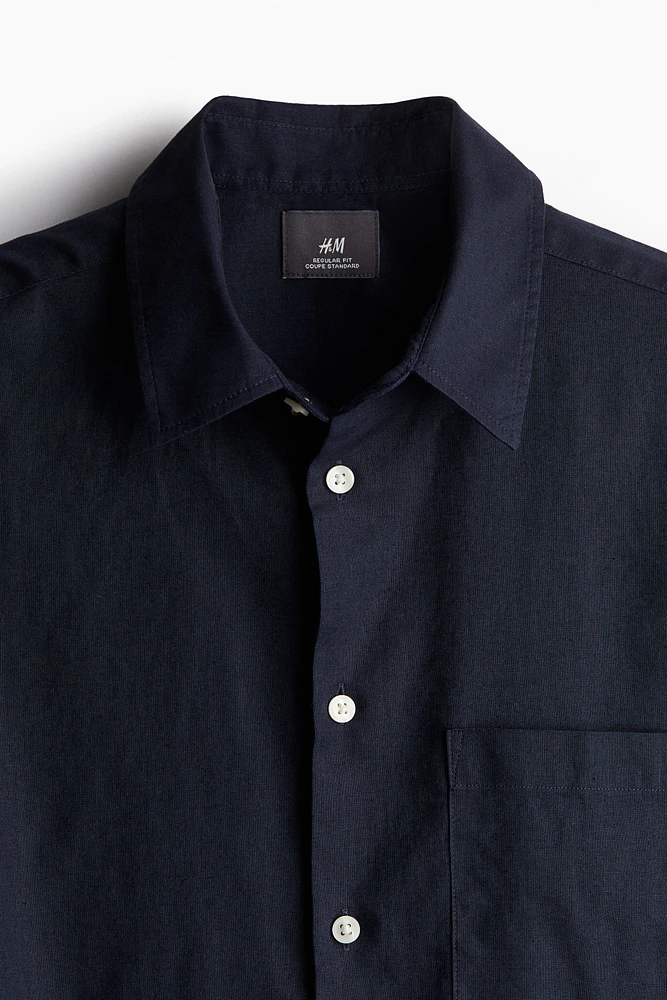 Regular Fit Linen-blend Shirt