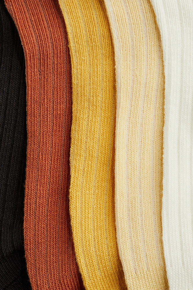 5-Pack Rib-Knit Ankle Socks