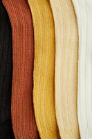 5-Pack Rib-Knit Ankle Socks