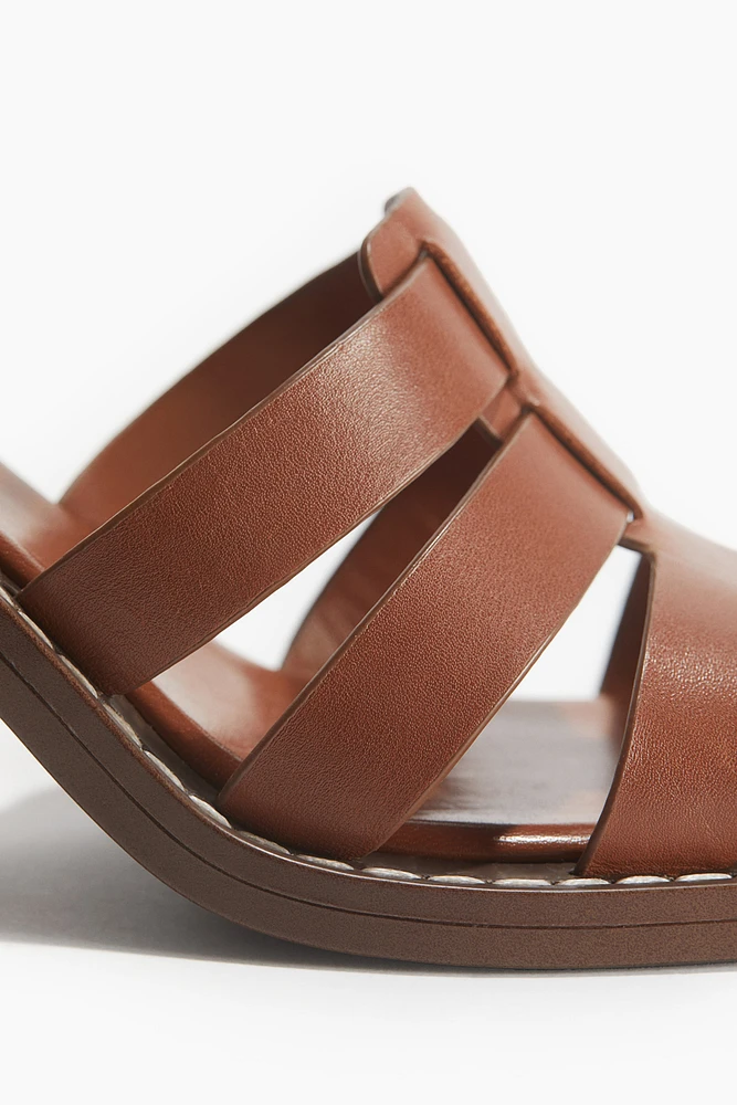 Heeled Leather Sandals