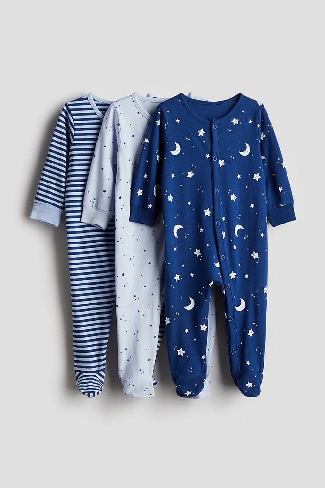 3-pack Cotton Pajama Jumpsuits