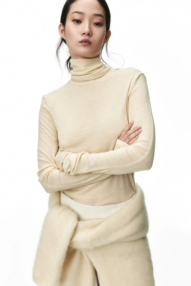 Wool Turtleneck Top