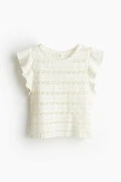 Pointelle-knit Top