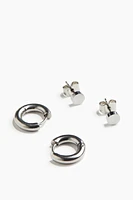 2 pairs Stainless Steel Earrings