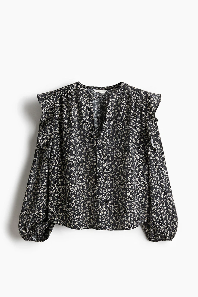 Flounce-Trimmed Blouse