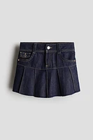 Pleated Denim Skirt