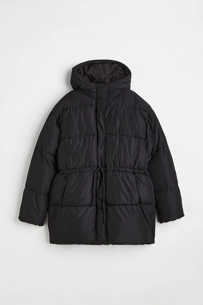 Drawstring-waist Puffer Jacket