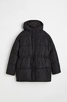 Drawstring-waist Puffer Jacket