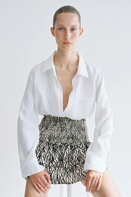 Jupe à étages avec taille smocks