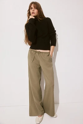 Pantalon en sergé avec cordon de serrage
