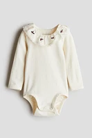 Cotton Bodysuit with Collar