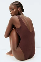 Padded-Cup High-Leg Swimsuit