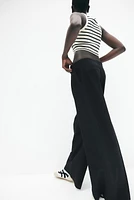 Wide-Leg Linen-Blend Pants