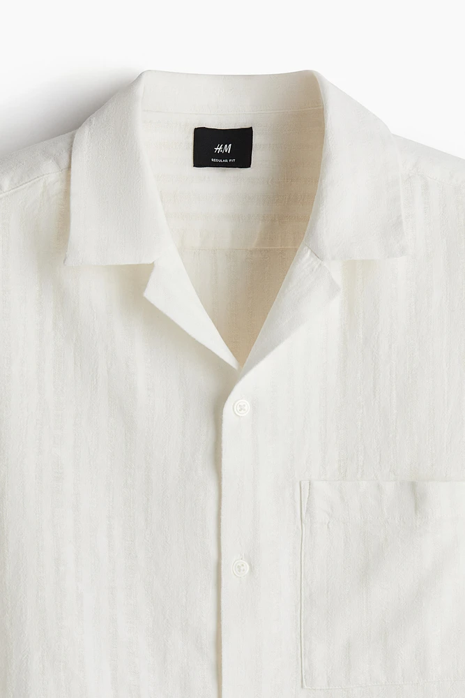 Regular Fit Linen-blend resort shirt