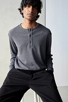 Ribbed Henley Shirt