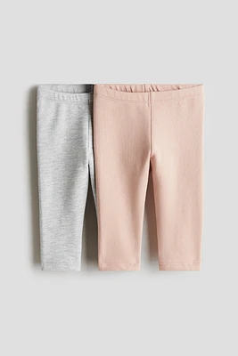 Lot de 2 leggings en coton à l'intérieur brossé