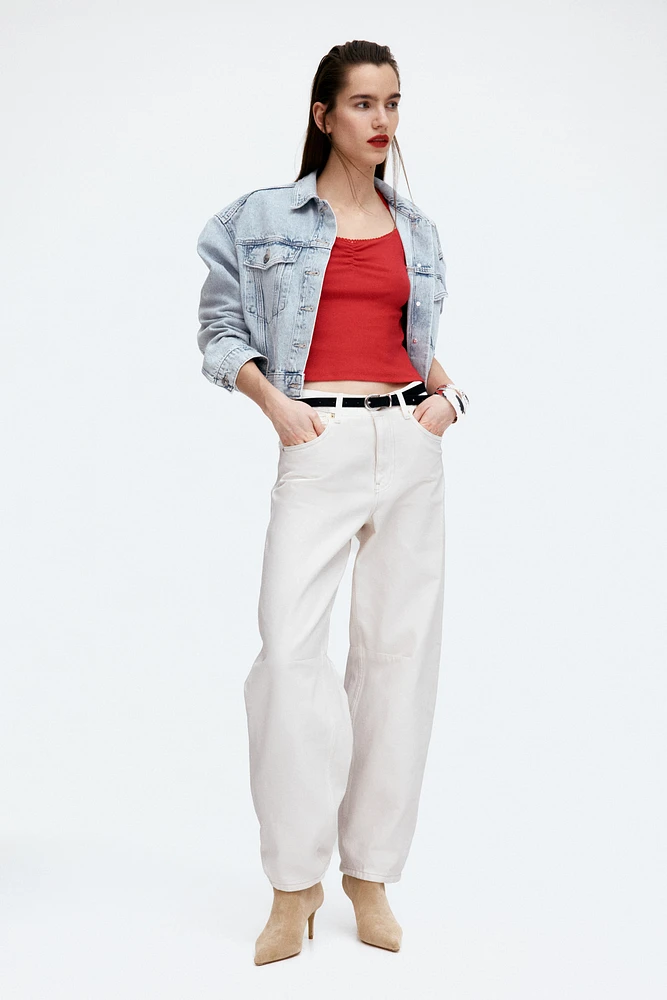 Ribbed Sweetheart-Neck Top