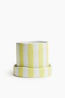 Patterned Plant Pot and Saucer