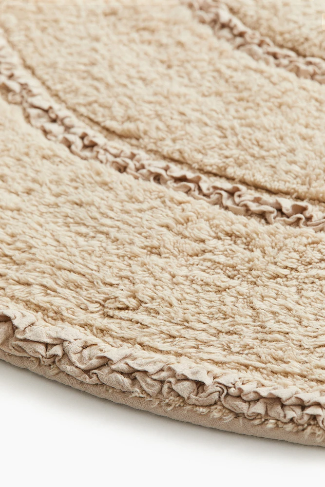 Round cotton bath mat