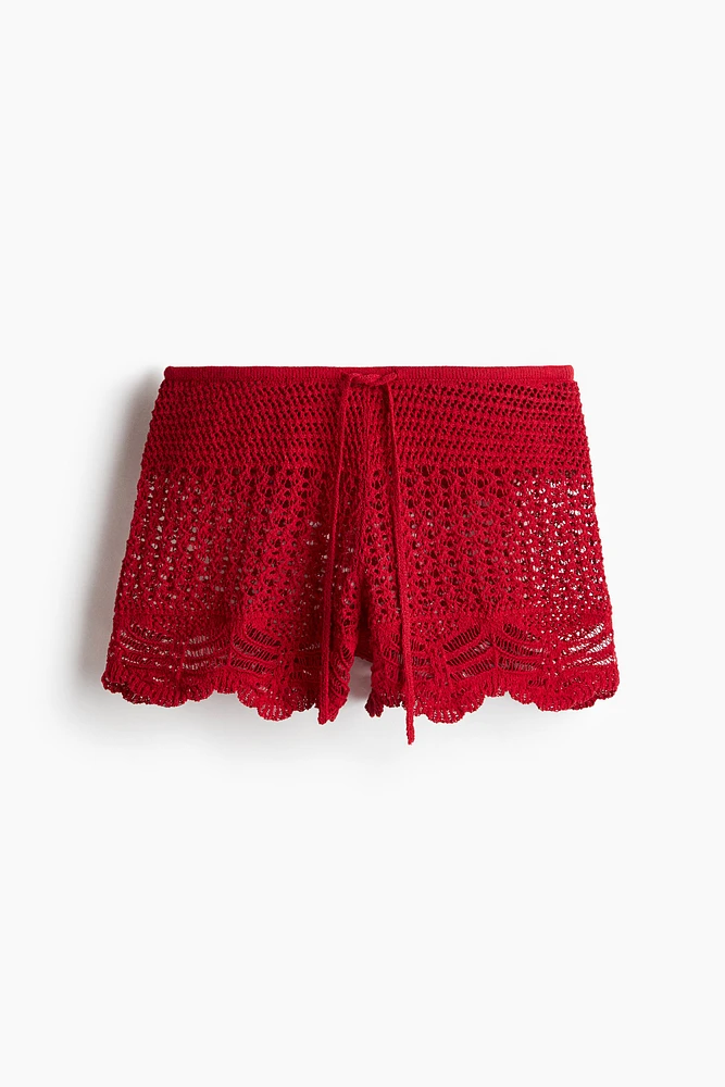Crochet-Look Beach Shorts