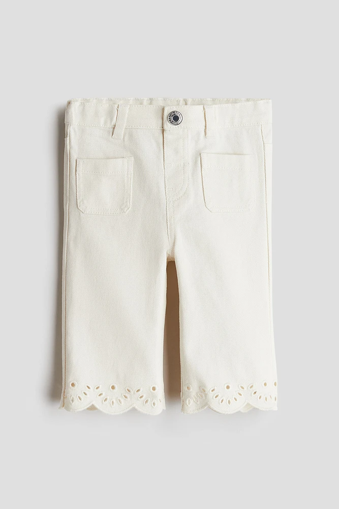 Pantalon évasé en sergé de coton