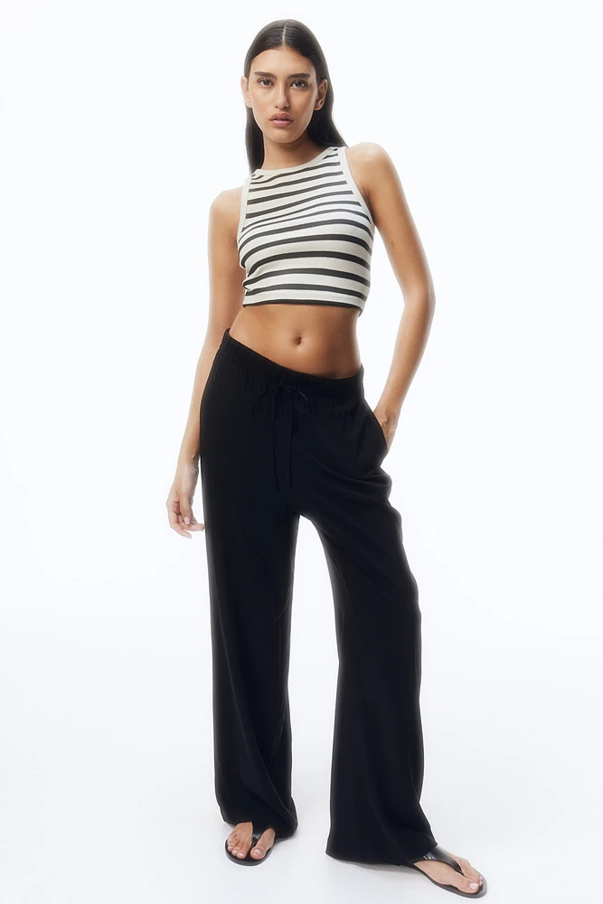 Cropped Ribbed Tank Top
