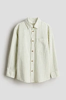 Long-sleeved Linen-blend Shirt
