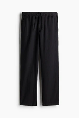 Regular-Fit Linen-Blend Pants