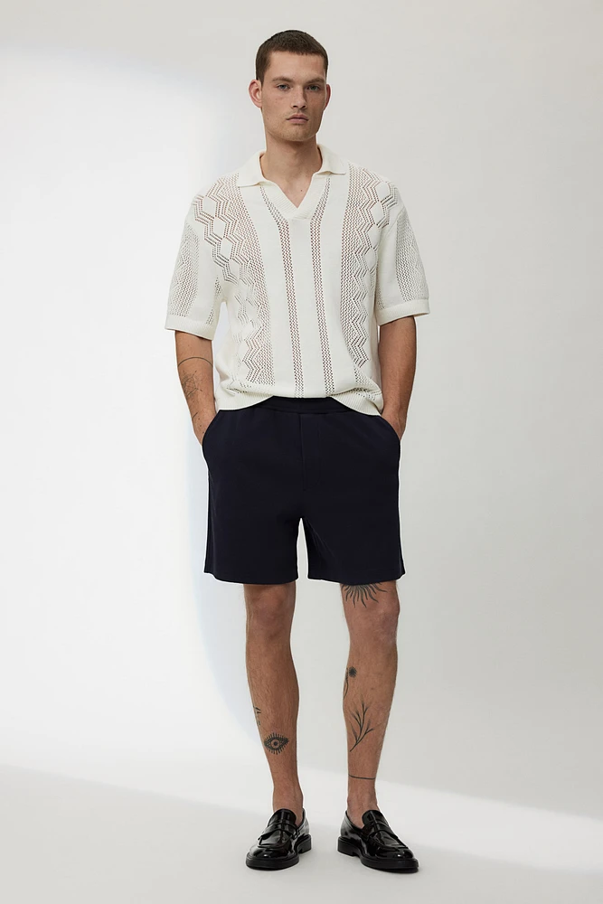 Loose Fit Waffled Shorts