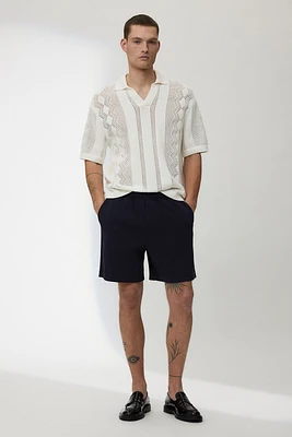 Loose Fit Waffled Shorts