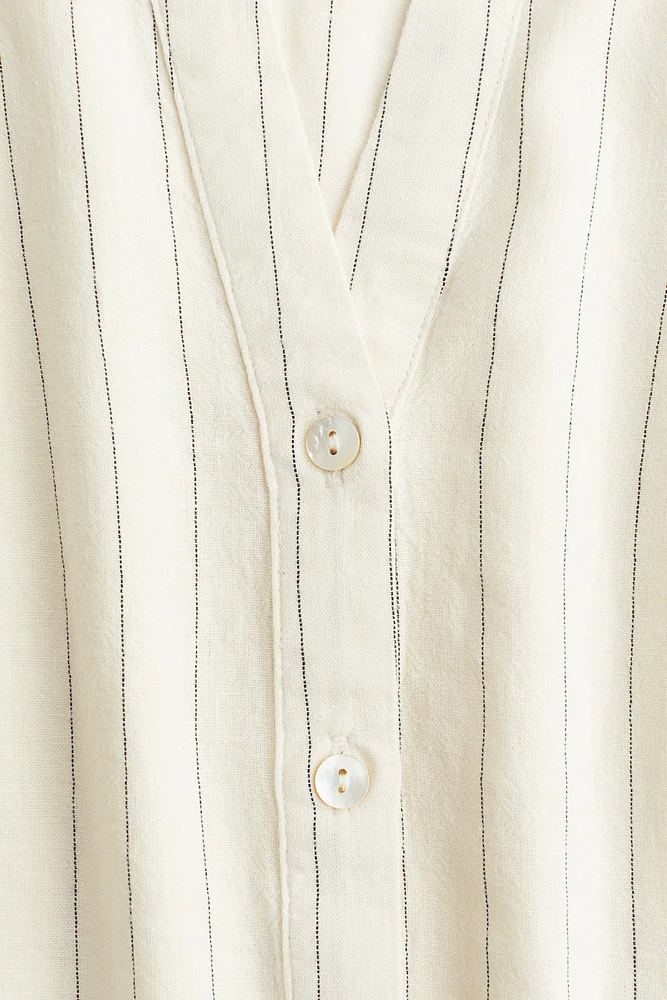 Linen-Blend Sleeveless Shirt