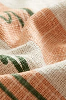 Housse de coussin frangée en lin mélangé