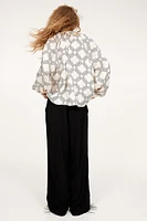 Wide-cut Pull-on Pants