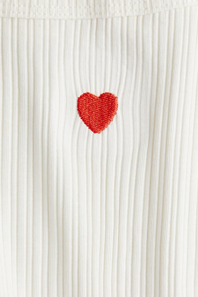 Embroidered-Detail Strappy Top