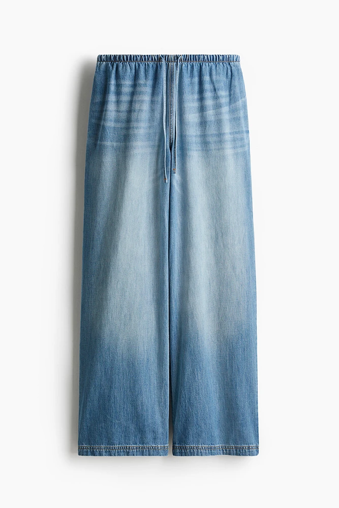 Pantalon en denim avec cordon de serrage