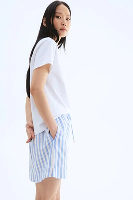 Linen-Blend Drawstring Shorts