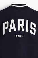 Motif-Detail Baseball Jacket