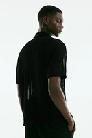 Regular Fit Crochet-Look Shirt