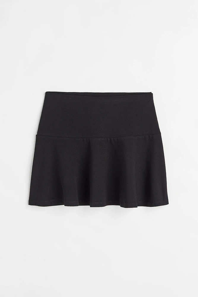 Flared Cotton Jersey Skirt