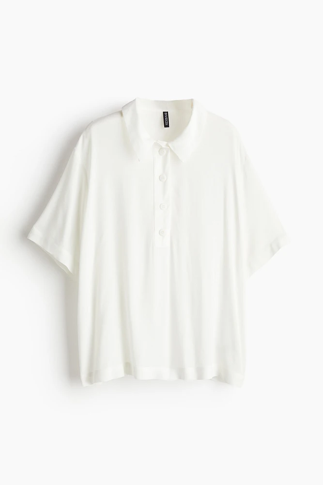 Sheer Crêpe Polo Shirt